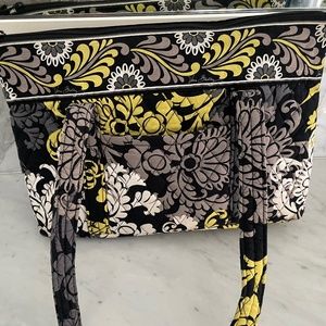 Vera Bradley BAROQUE Shoulder Tote Bag purse 6 pockets in matching wallet quilt